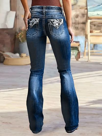 Women’s Low Rise Jeans – thin stretch denim close-up