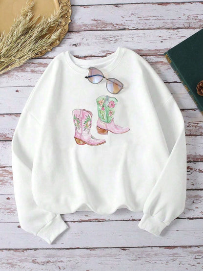 Women's Paris Graphic Hoodie – Warm Autumn/Winter Crewneck Sweatshirt