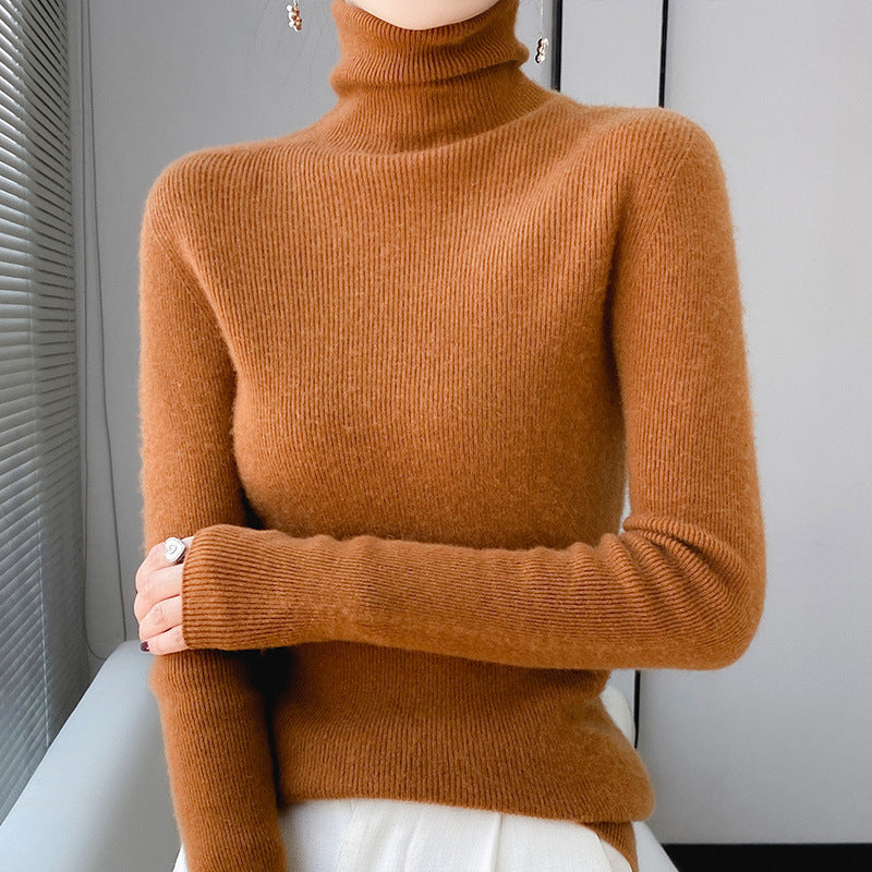 Women’s Slim Fit Wool Pullover – Tucked into skirt for chic look