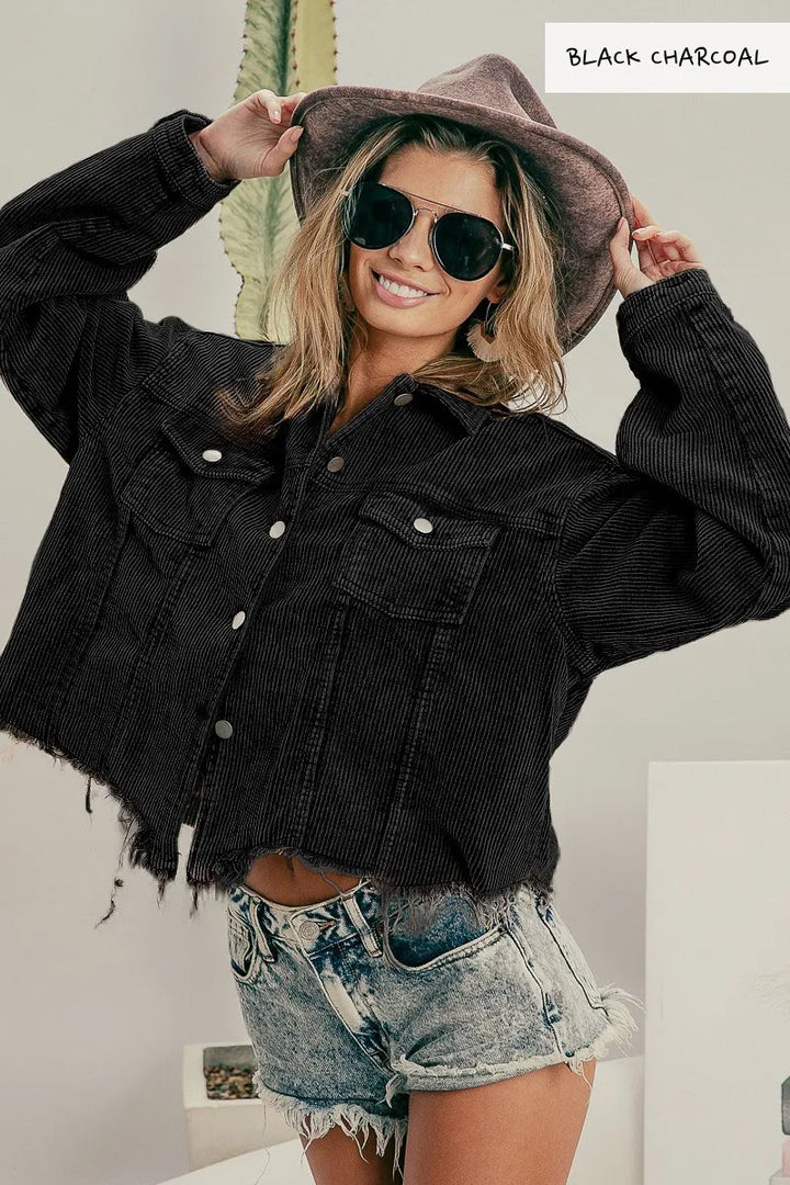 BiBi Vintage Corduroy Jacket for Women – Retro  Style