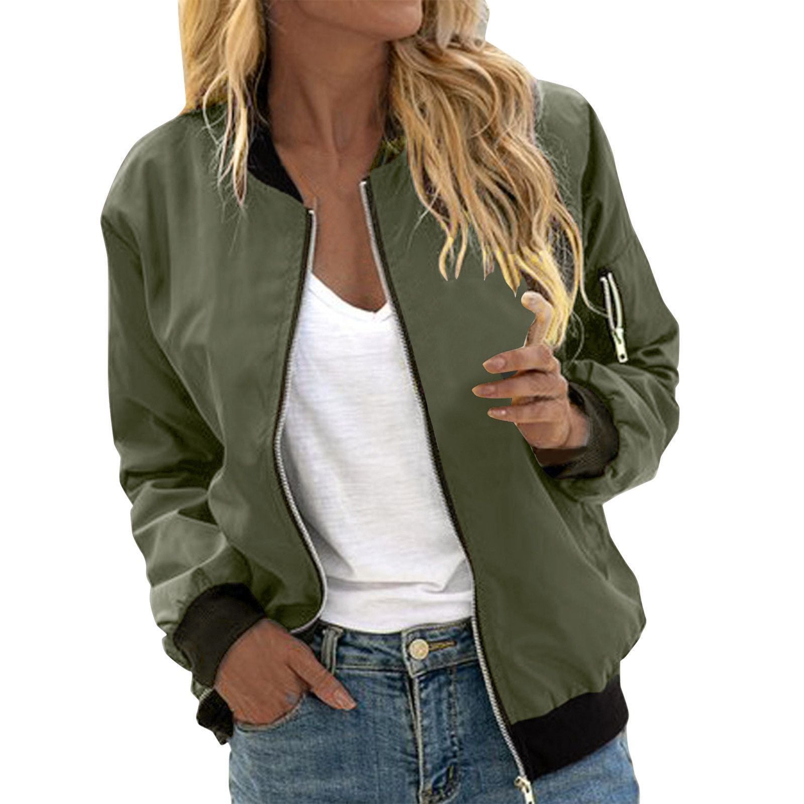 Women’s bomber jacket – wine red, chic outerwear look