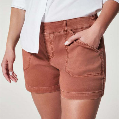 Women’s breathable high-waist cotton-linen shorts – relaxed summer look


