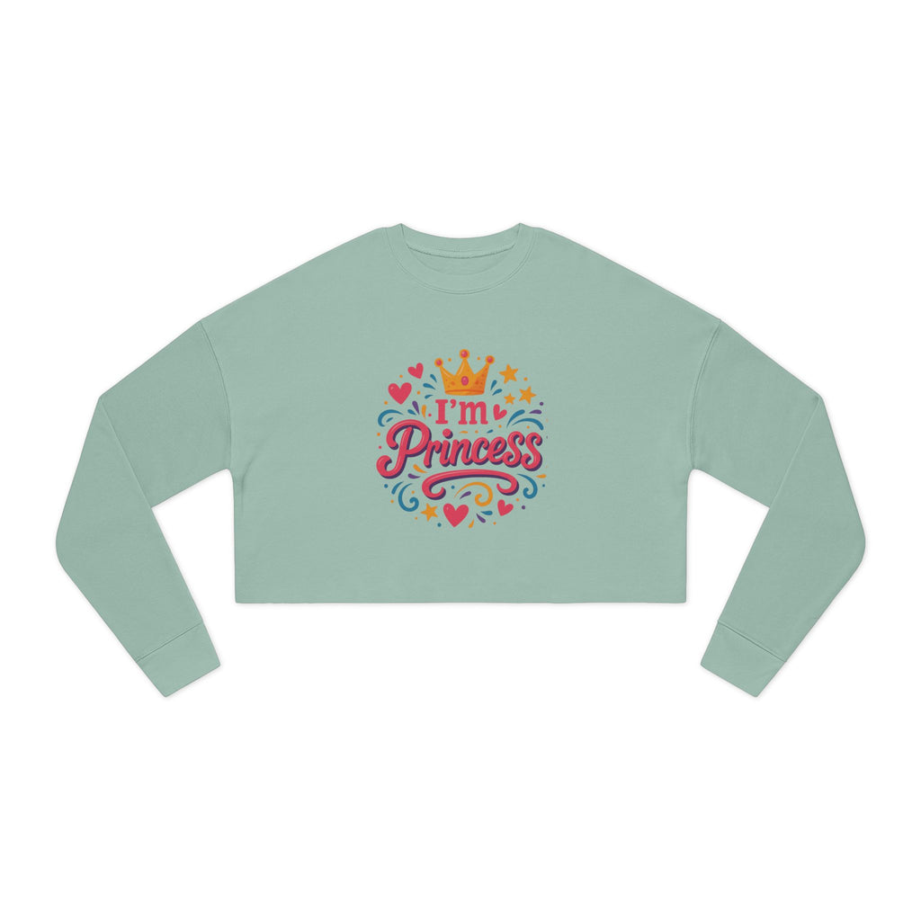 Casual-luxe cropped sweatshirt showcased at a stylish at-home gathering

