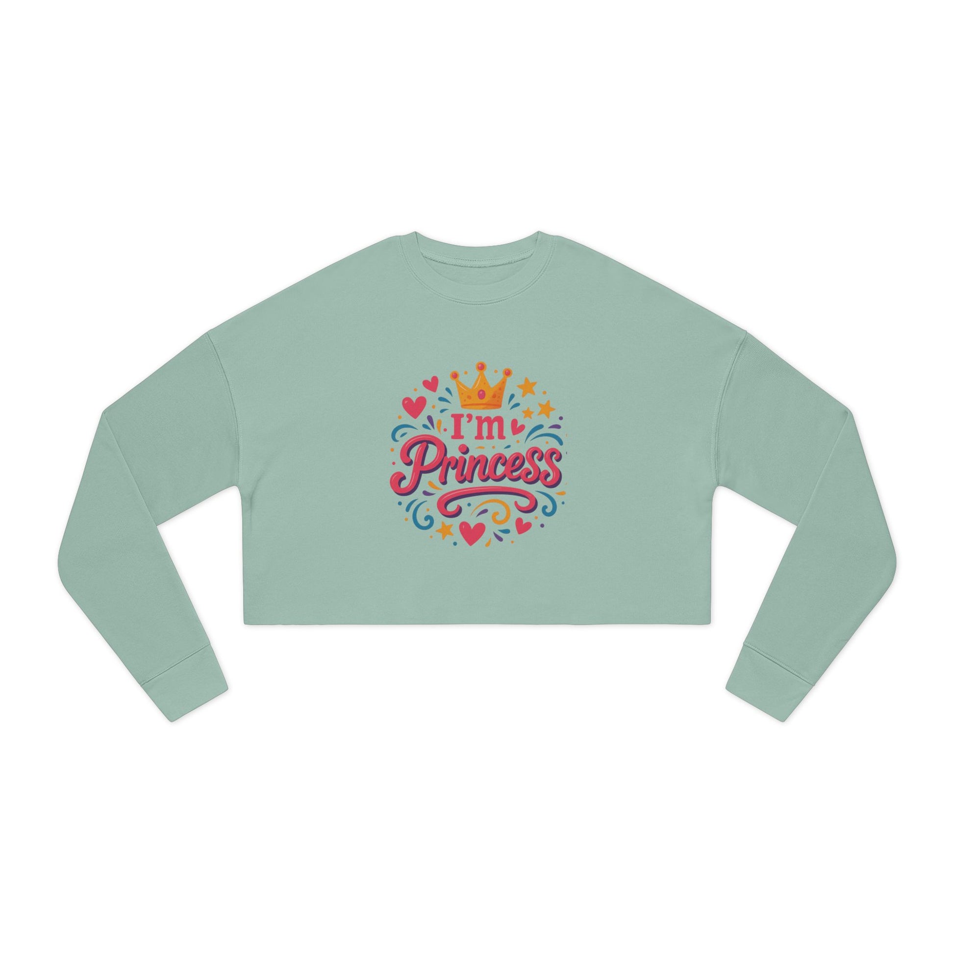 Casual-luxe cropped sweatshirt showcased at a stylish at-home gathering


