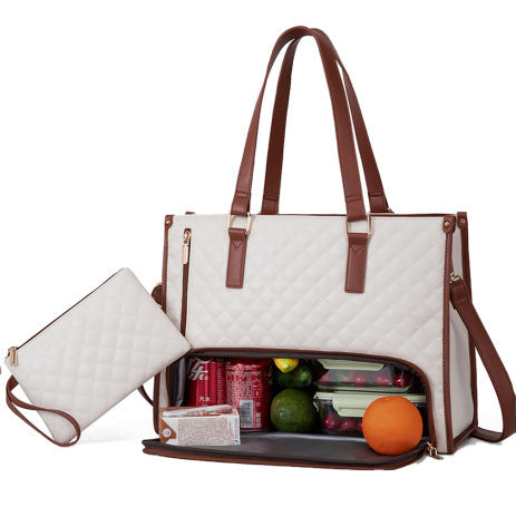 Women's insulated lunch bag – interior view, insulated leak-proof liner