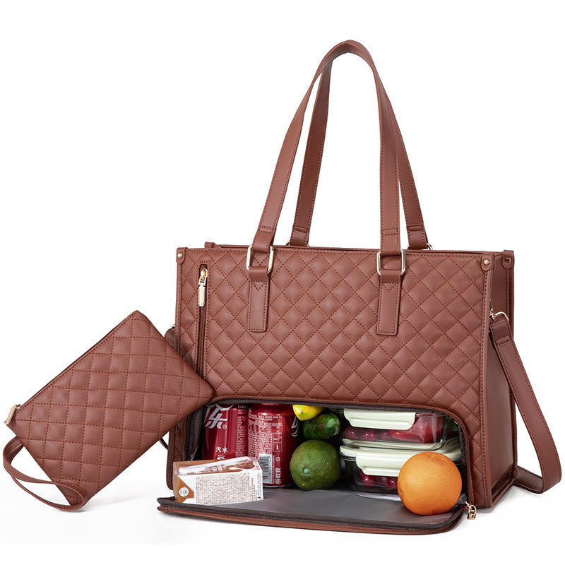 Women's insulated lunch bag – milky white elegant lunch tote