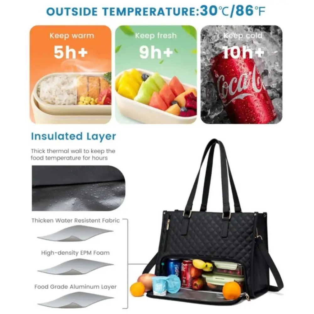 Women's insulated lunch bag – wine red leak-proof lunch purse