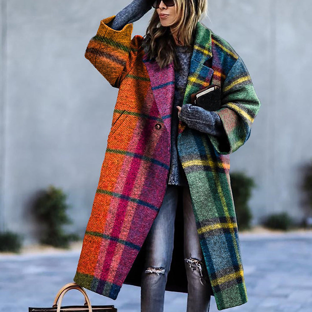 Women’s plaid coat – season-ready, durable polyester and neat silhouette