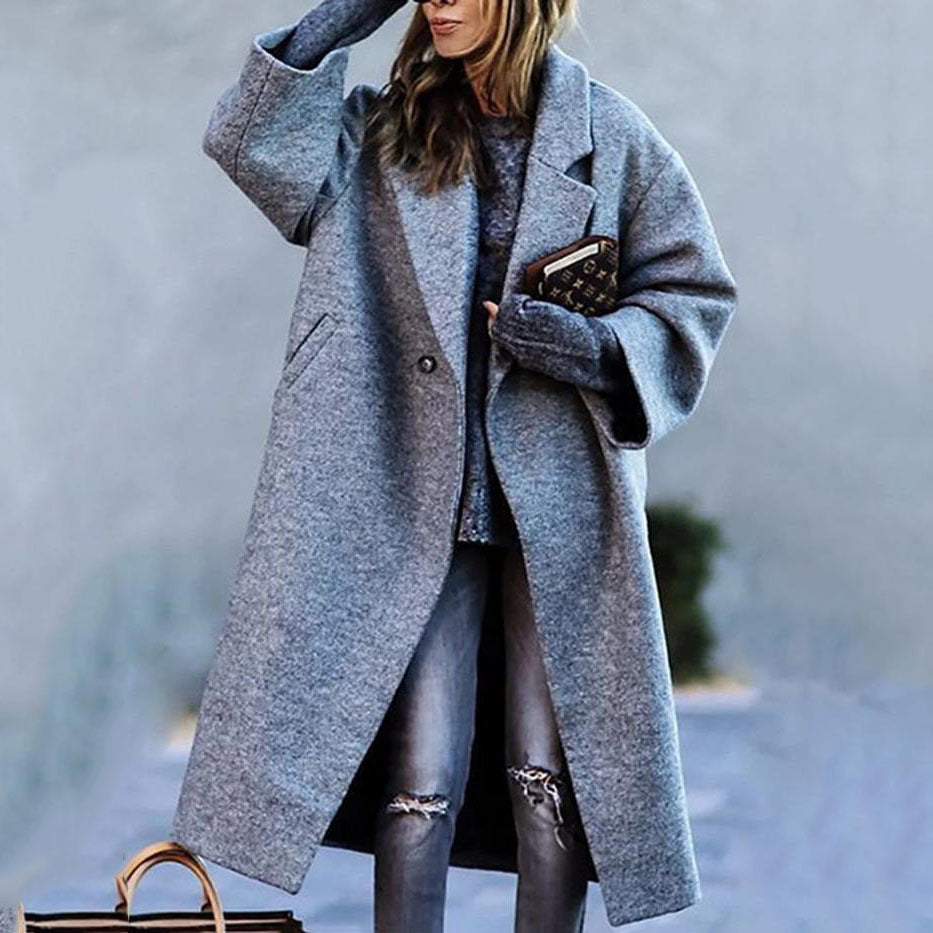 Women’s plaid coat – size-inclusive S–5XL with soft drape for easy layering