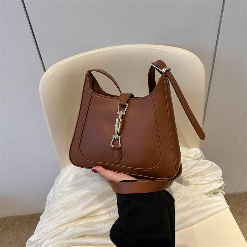 Women’s summer crossbody bag – brown neutral tone with adjustable strap