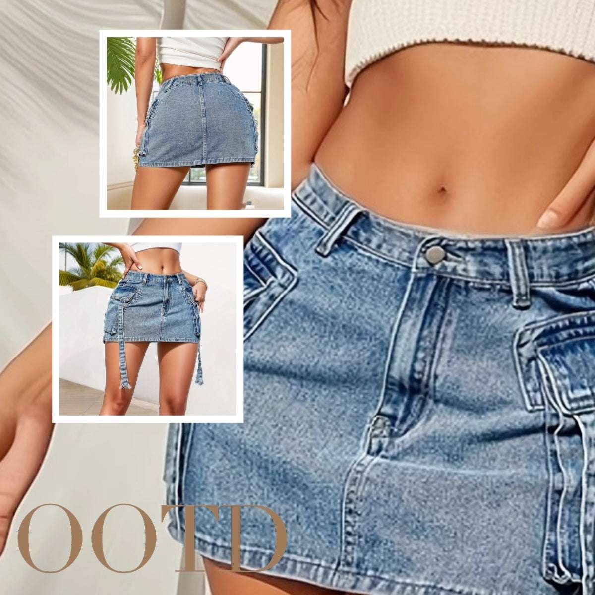 Sexy pencil short jean skirt in vintage 90s Y2K style, designed for trendy girls and club fashion lovers

