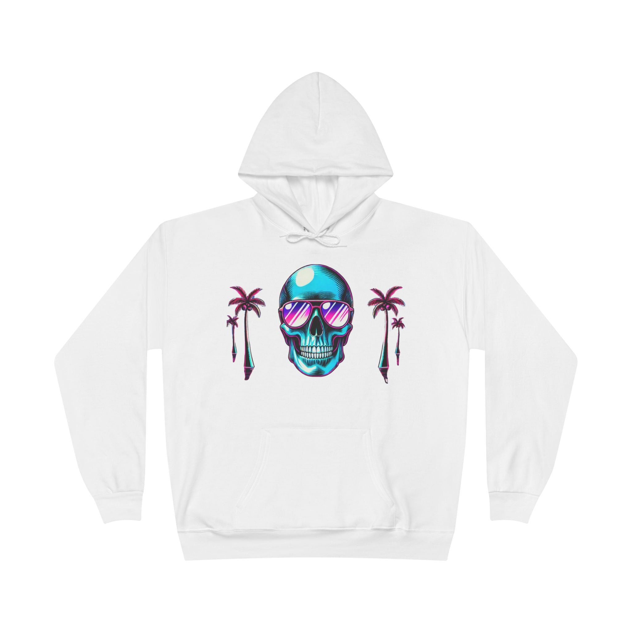 Bold tropical skull unisex hoodie for statement streetwear

