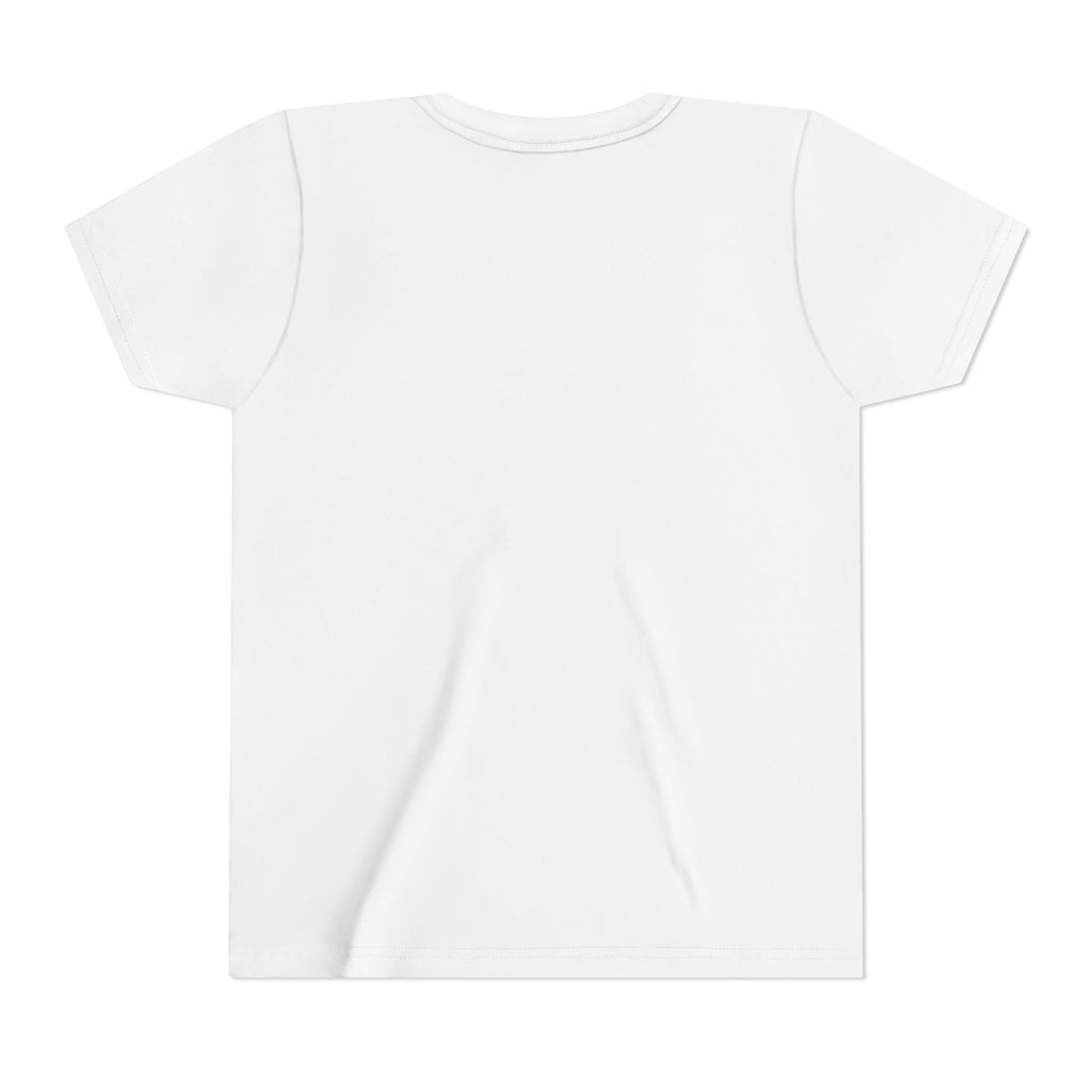 Youth posing in Back to School Youth Tee with backpack

