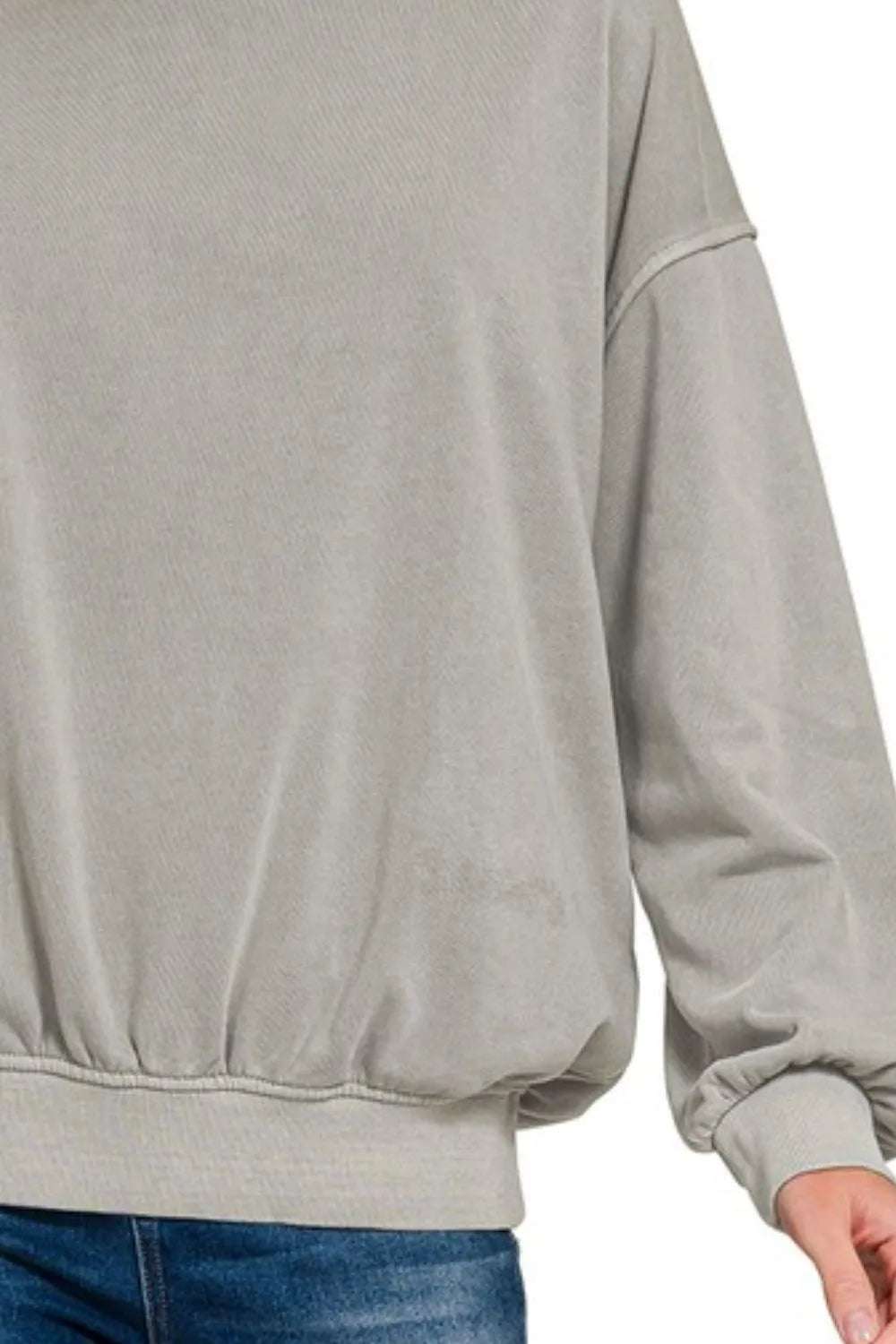 On-trend casual outfit with Zenana soft fleece sweatshirt and jeans

