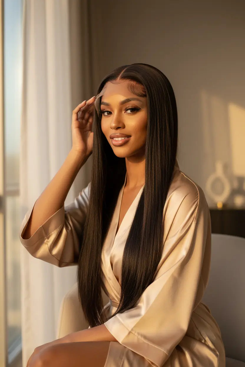 HD lace front wig bleached knots realistic scalp look