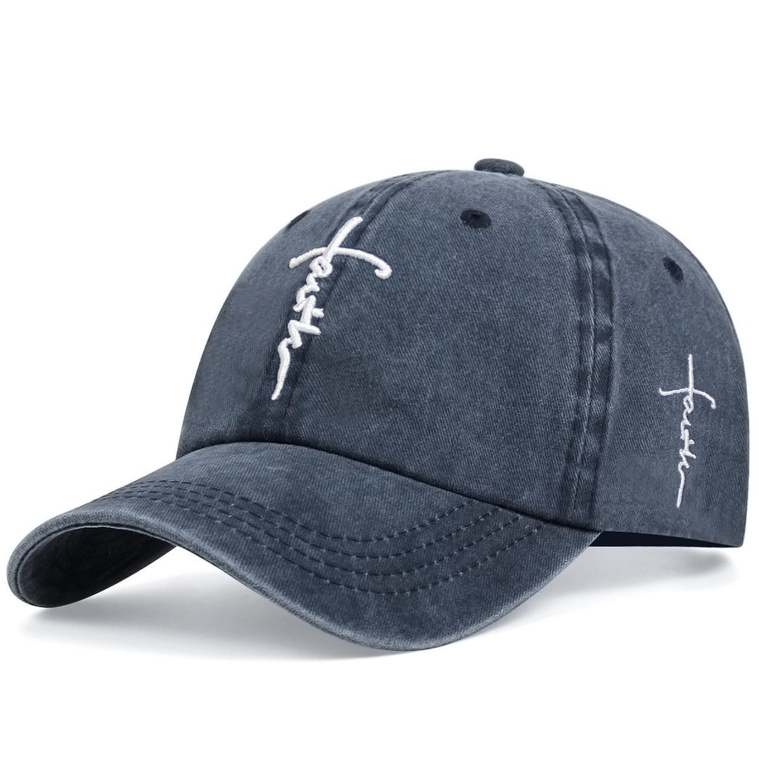 Embroidered faith letter cap with faith letter embroidery, shown in a shopping view for accurate color and detail comparison.