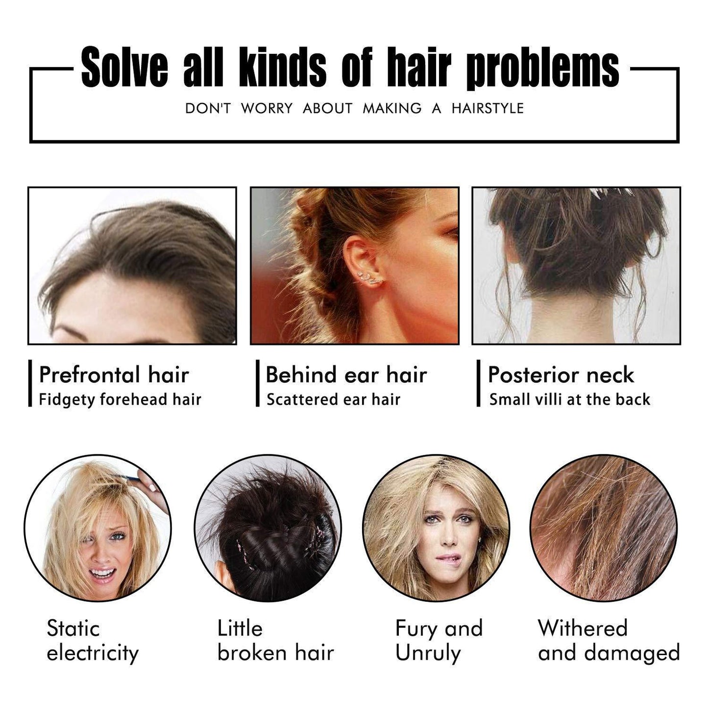 Hair wax stick swiped on natural hair edges