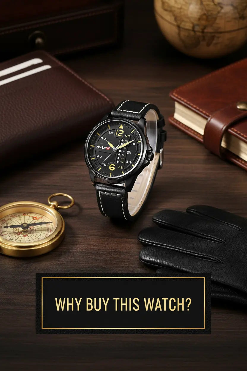 men quartz watch modern minimalist aesthetic