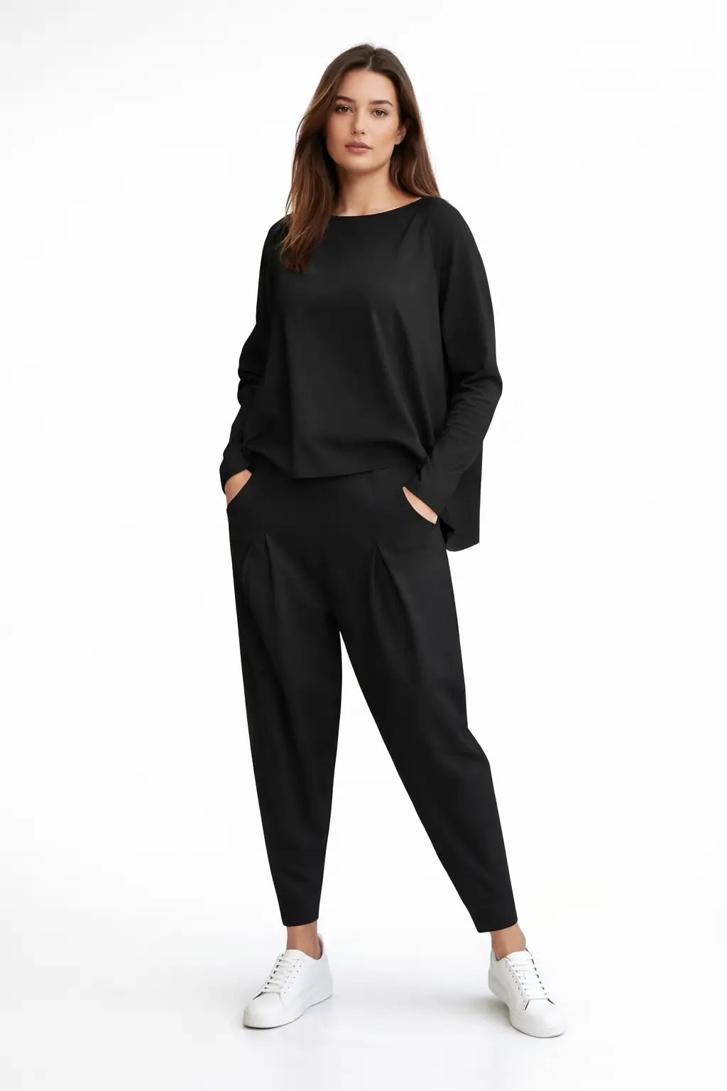 women’s irregular suit set green tone loose fit trousers modern street outfit