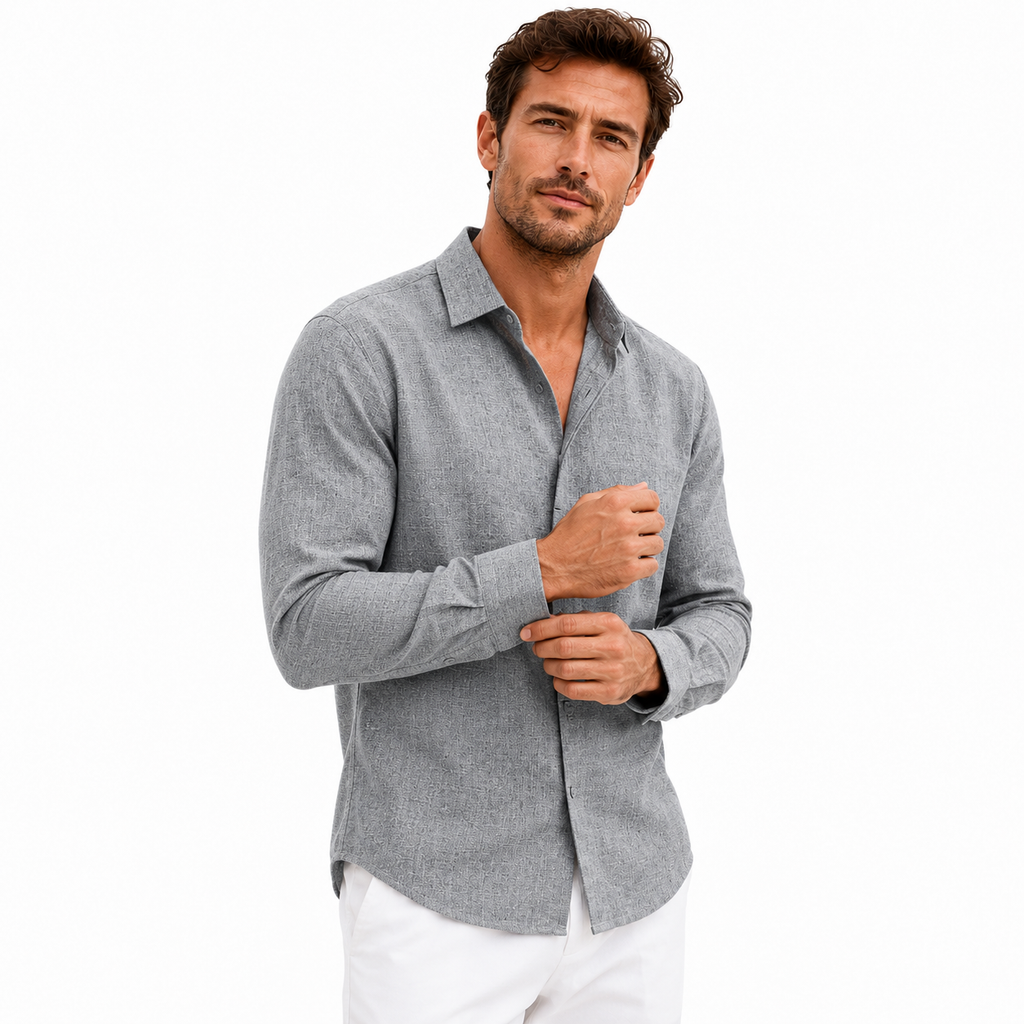 Men Long Sleeve Casual Shirt - Loose Autumn Retro Style