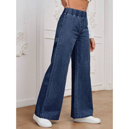 wide leg plus size jeans denim texture close-up showing non-stretch fabric