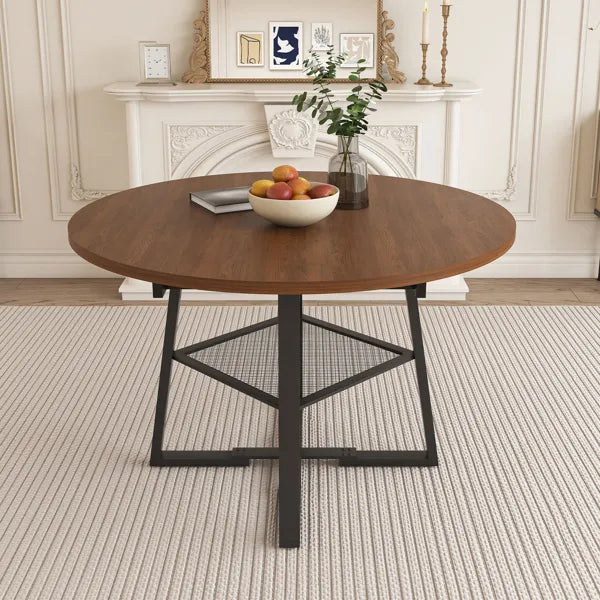 Walnut dining table thickened tabletop premium finish close view