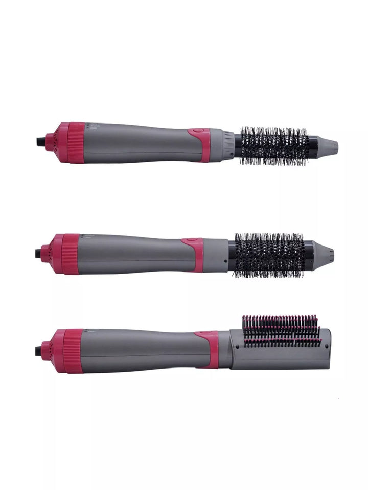 hot air brush multi-functional styling on busy lifestyle woman