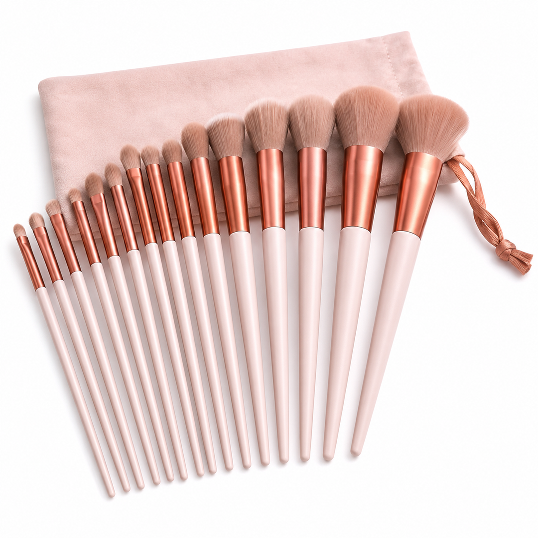 Soft Makeup Brushes - 13-Piece Set for Face, Eyes, Lips