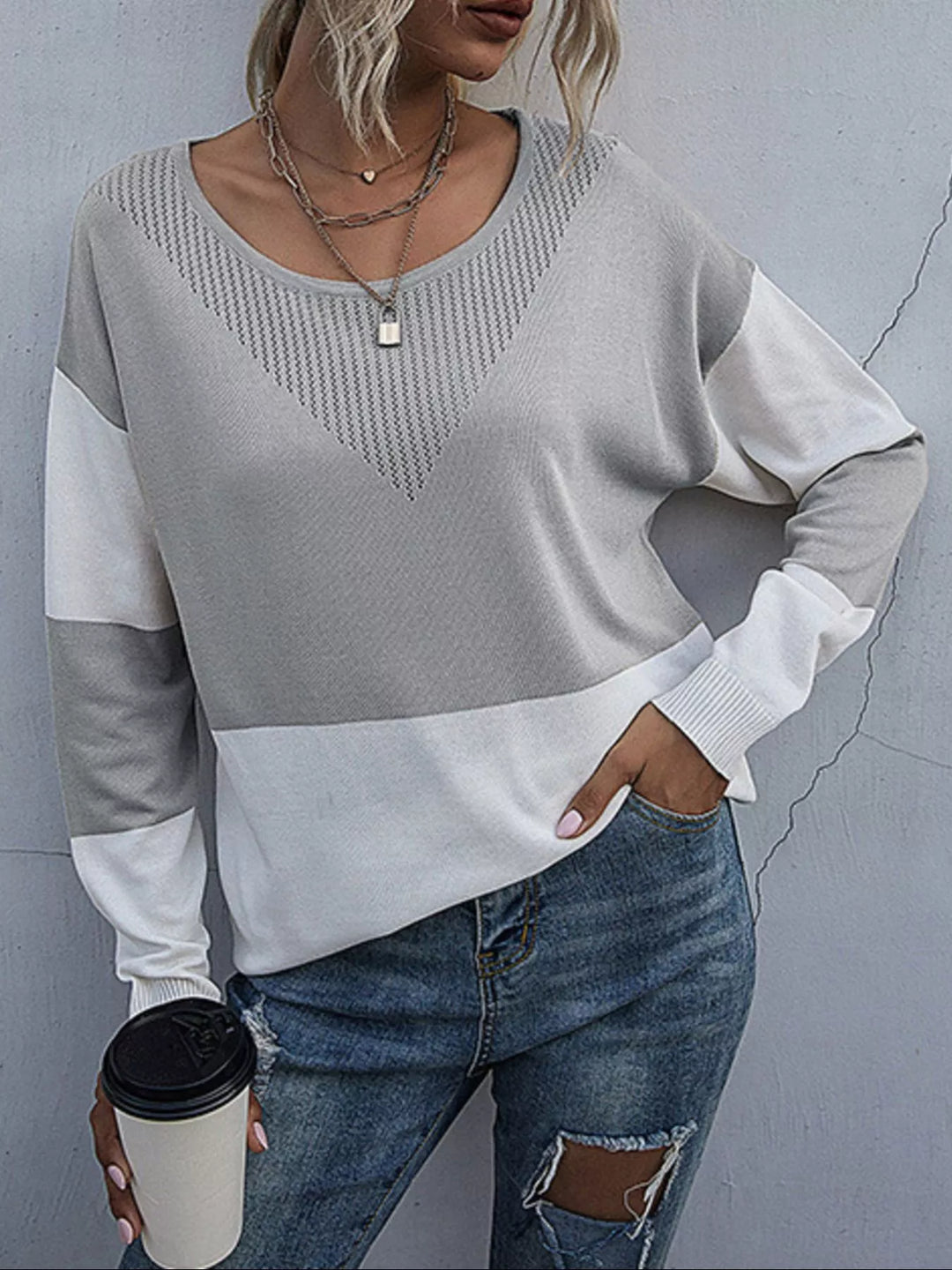color block pullover sweater weekend casual style