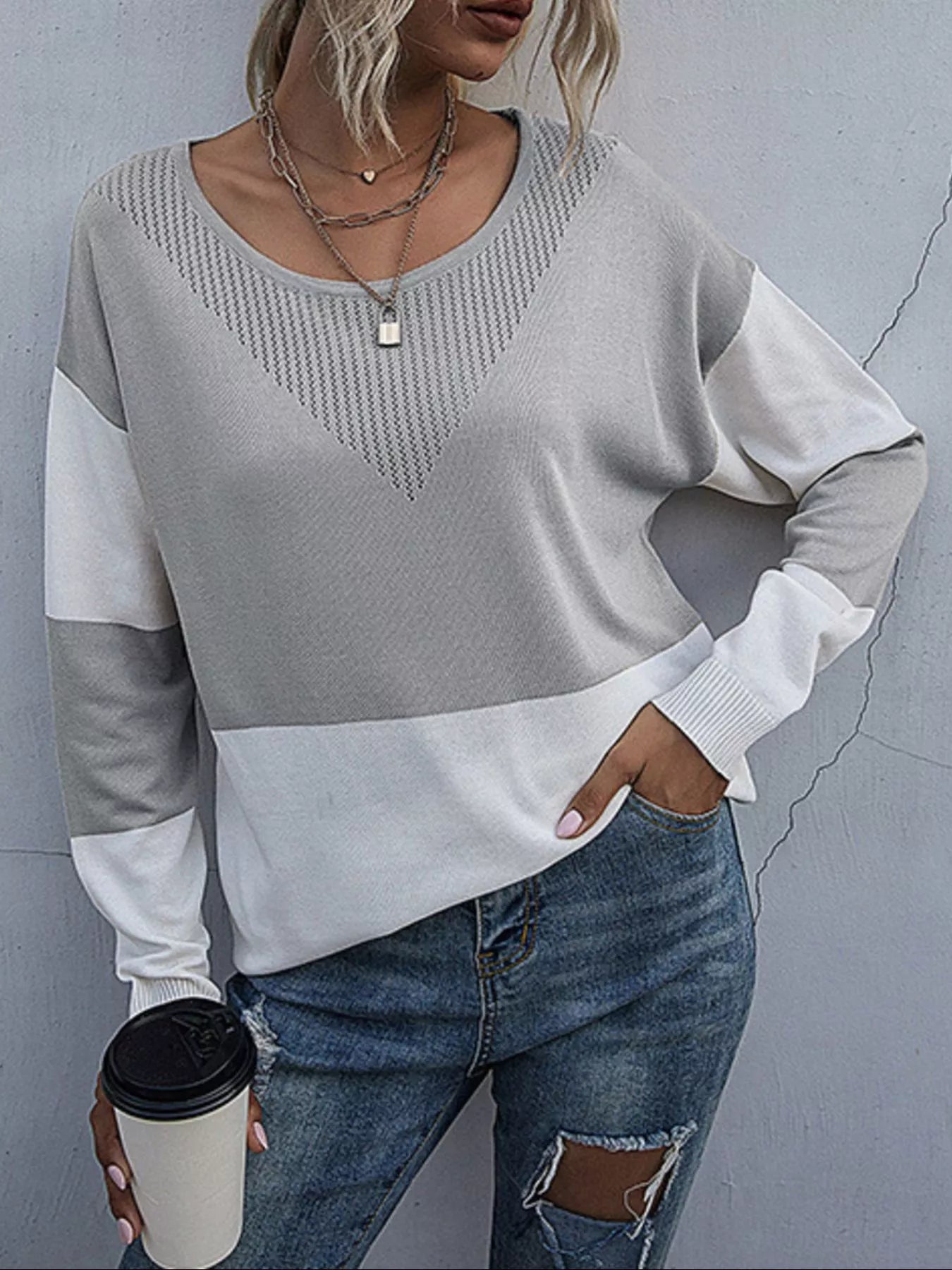 color block pullover sweater weekend casual style