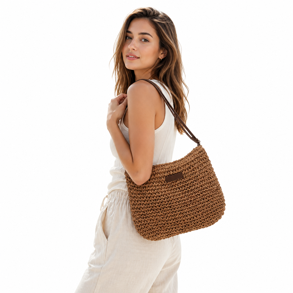Beach Tote Bag for Women with Zip Closure