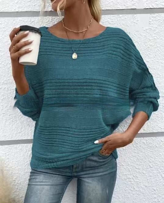 Women's Round Neck Pullover Top - Effortless Comfort