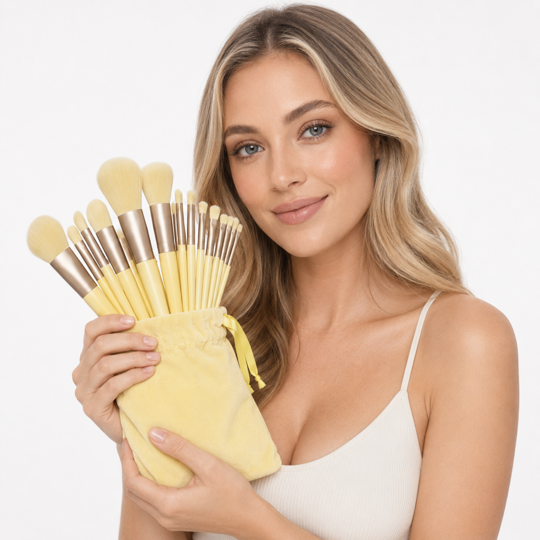 Soft Makeup Brushes - 13-Piece Set for Face, Eyes, Lips