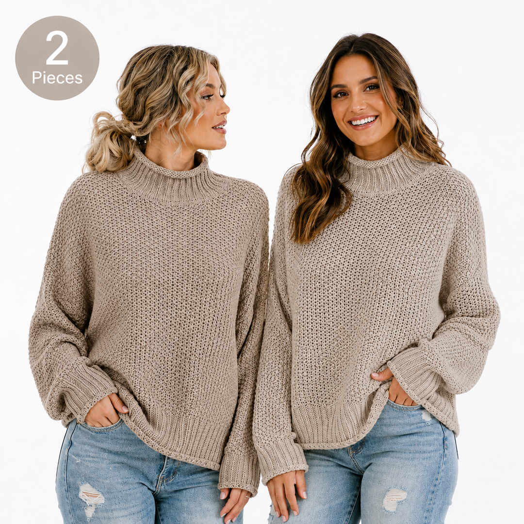 Einfarbiger Rollkragenpullover – Kuscheliger Winterstrick