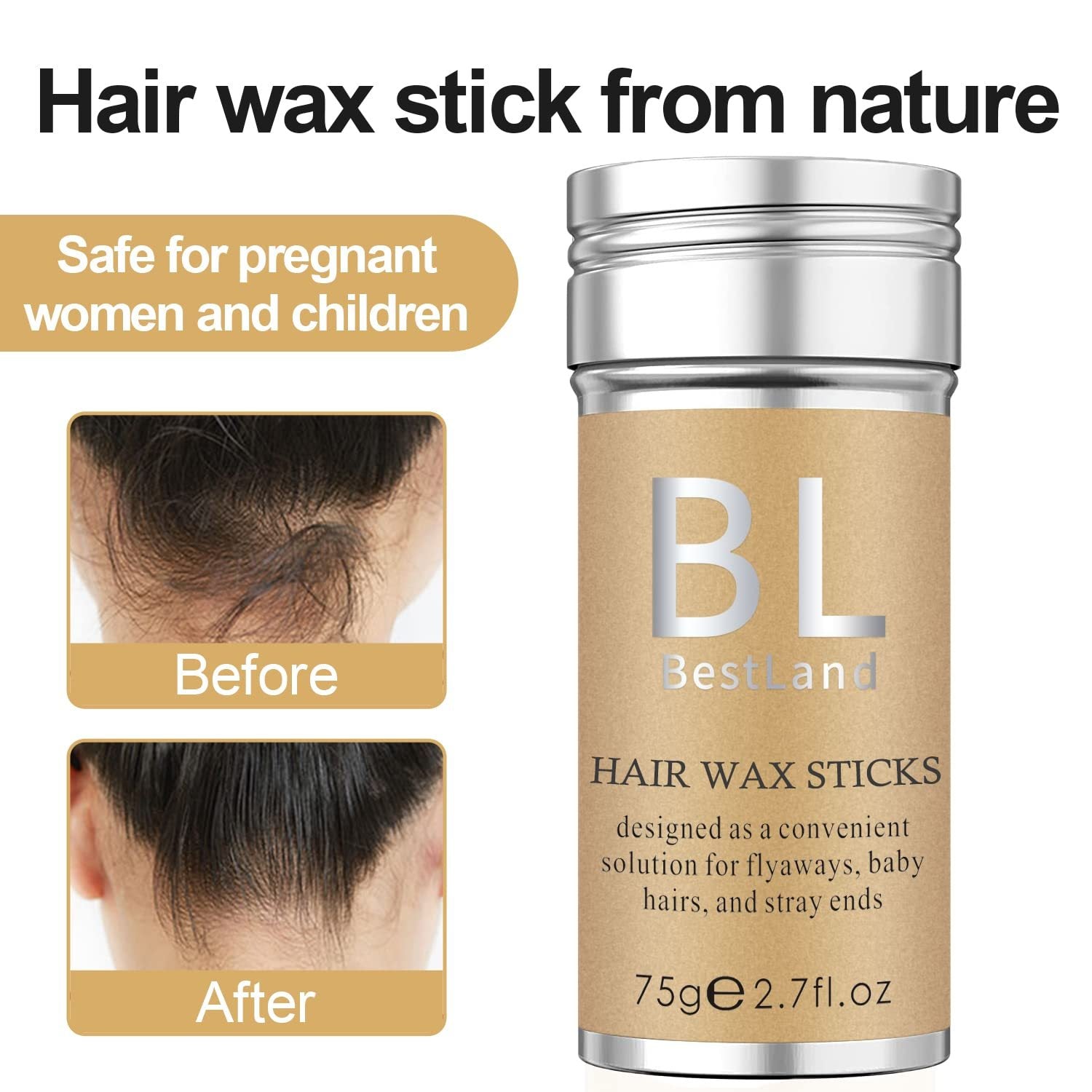 Hair wax stick smoothing sideburns on short hair