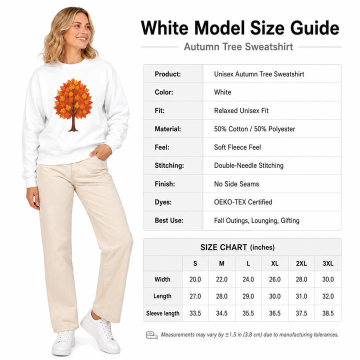 Fall sweatshirt gift idea with vibrant seasonal artwork, soft cotton-poly blend and inclusive unisex sizing in sizes S to 3XL
