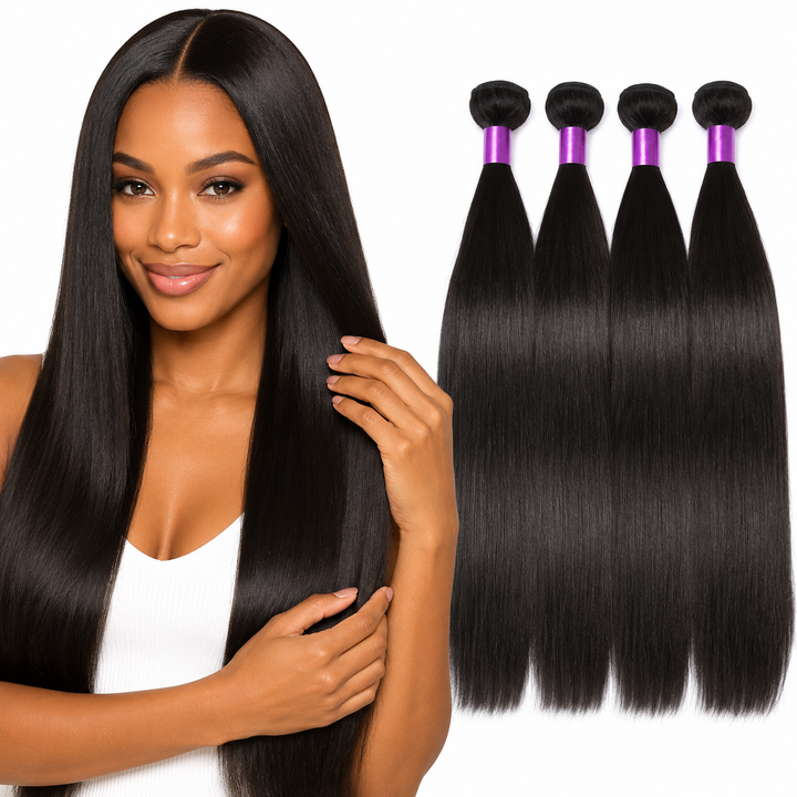 Brazilian human hair curtain in straight texture, made for smooth movement, easy blending and polished everyday hairstyle now