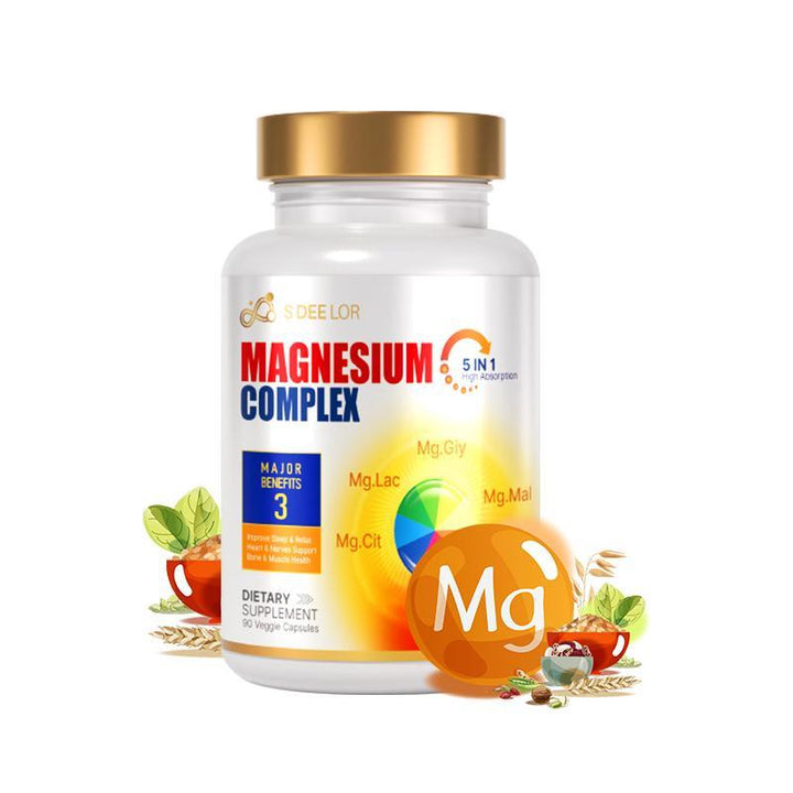 vegan magnesium supplement bottle modern wellness lifestyle setup