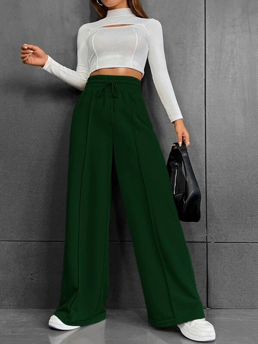 modern women wide leg pants everyday minimal wardrobe style