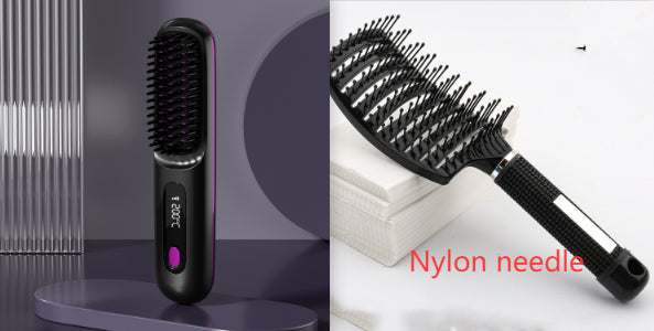 Cordless Hair Straightener Brush Fast Heat Styling Pro