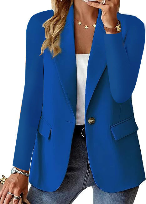 Women’s Commuter Lapel Button Jacket – Sleek Fit