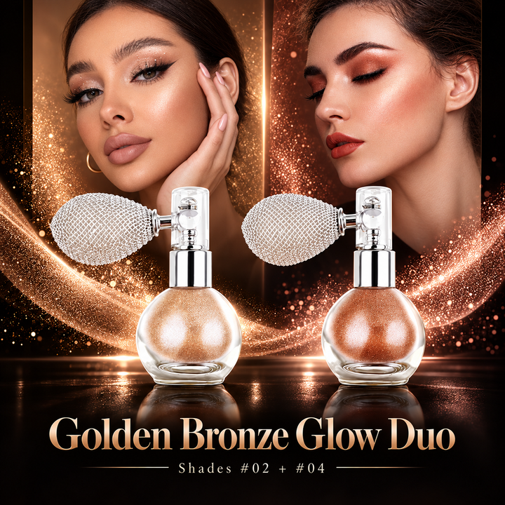 Champagne and Bronze body glitter spray two-piece set