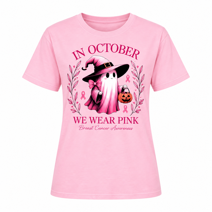 breast cancer awareness pink graphic tee front product-only view