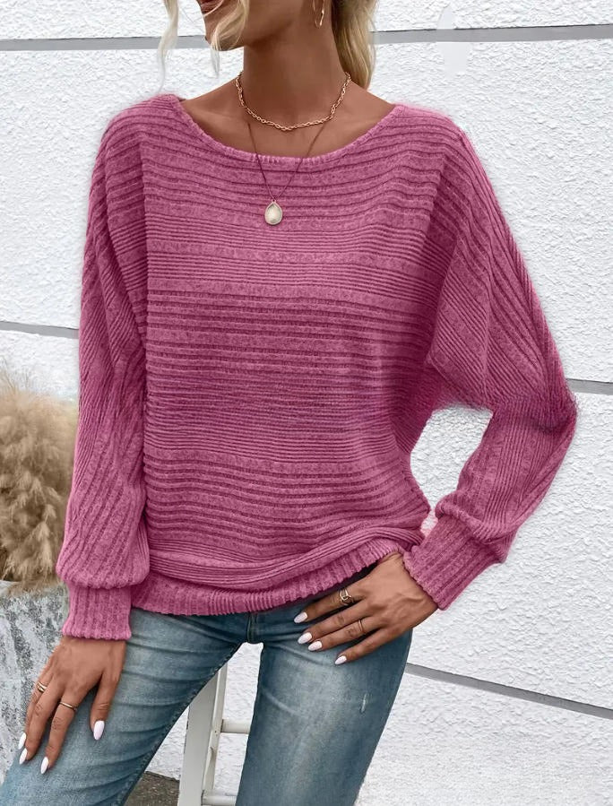 Women's Round Neck Pullover Top - Effortless Comfort