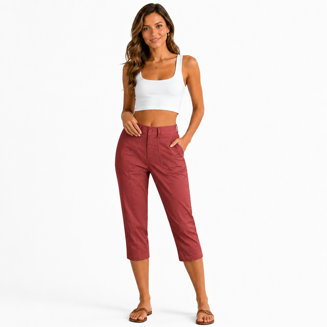 High Waisted Cropped Pants for Women Elegant Summer Fit