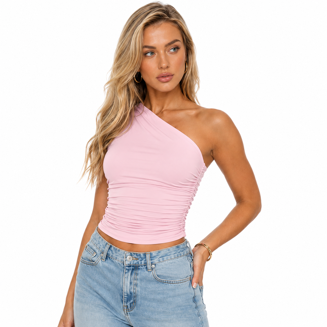 Women’s Strapless Top - Ruched Slim Fit Layering Top