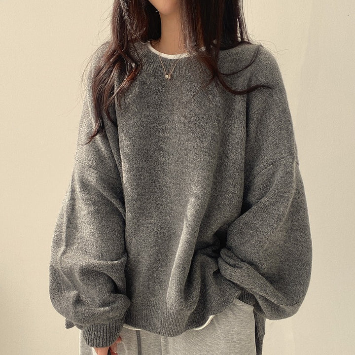 wool crewneck sweater cozy winter layering context