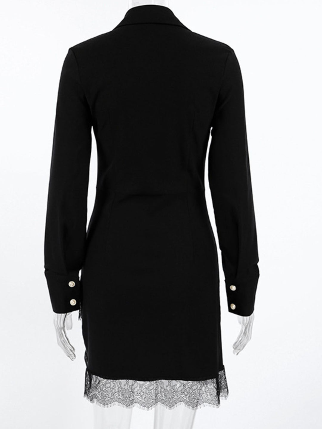 lace detail button front dress transitional season layered outfit