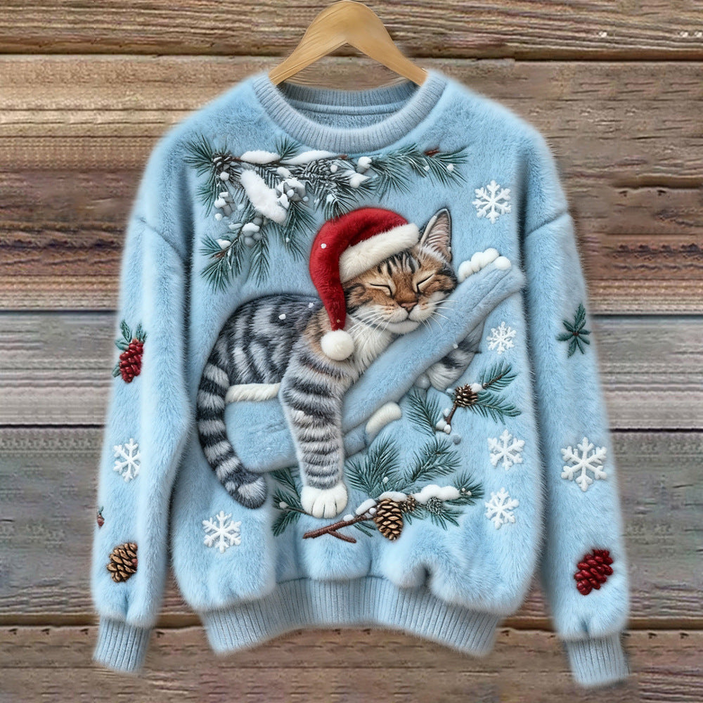 Christmas Sweatshirt Womens - 3D Flannel Cozy Gift Idea