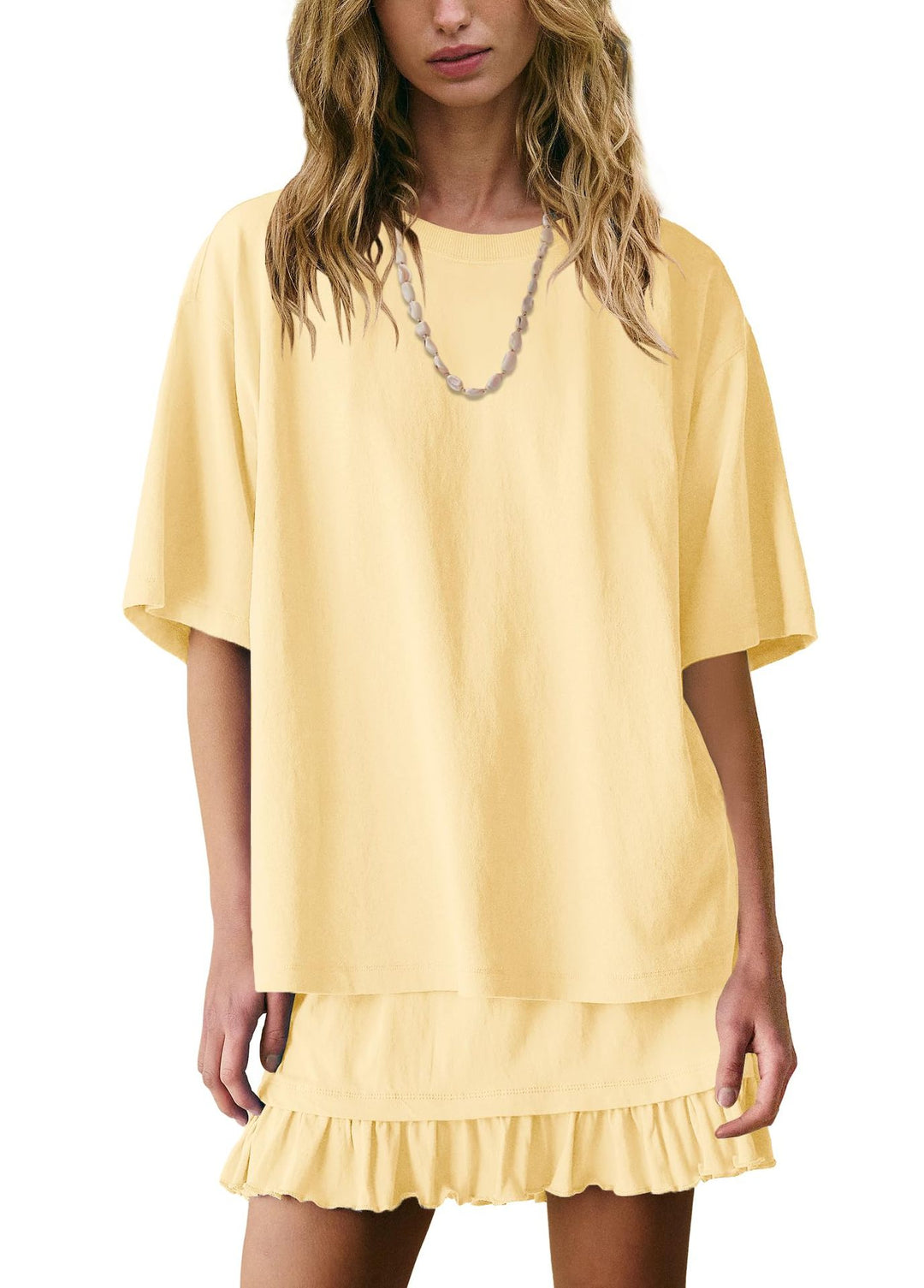 Women’s Casual Two Piece Skirt Set Short Sleeve Styles!